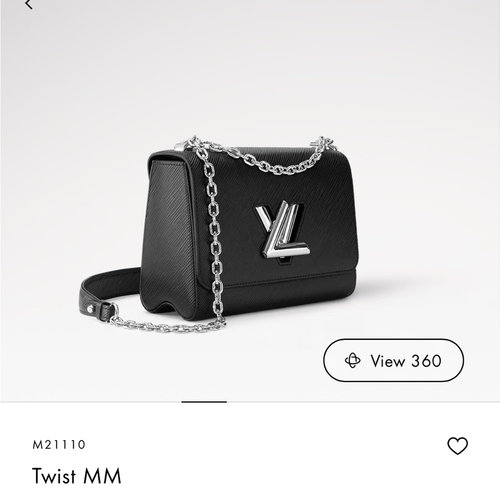 Louis Vuitton Twist MM in Black with Silver Chain